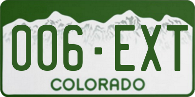 CO license plate 006EXT