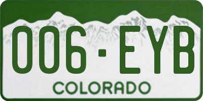CO license plate 006EYB