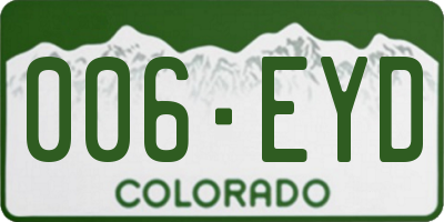 CO license plate 006EYD