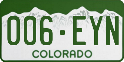 CO license plate 006EYN