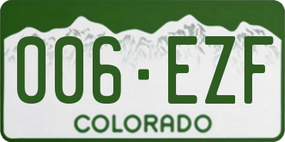 CO license plate 006EZF