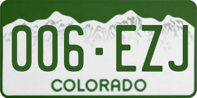 CO license plate 006EZJ