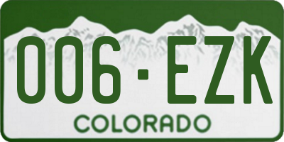 CO license plate 006EZK