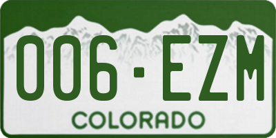 CO license plate 006EZM