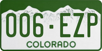 CO license plate 006EZP