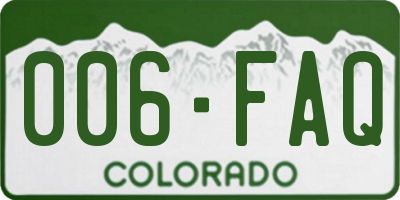 CO license plate 006FAQ