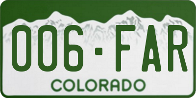 CO license plate 006FAR