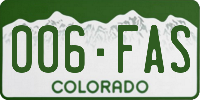 CO license plate 006FAS
