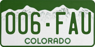 CO license plate 006FAU
