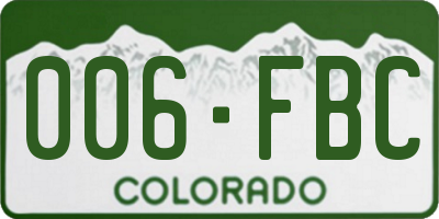 CO license plate 006FBC