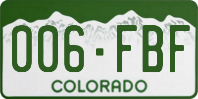 CO license plate 006FBF