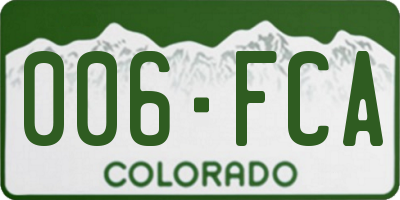 CO license plate 006FCA
