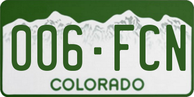 CO license plate 006FCN