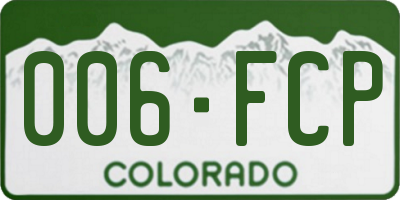 CO license plate 006FCP
