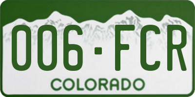 CO license plate 006FCR