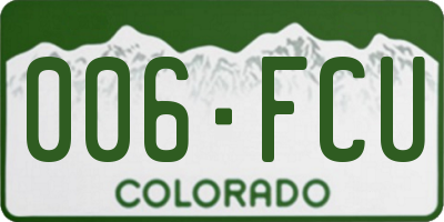 CO license plate 006FCU