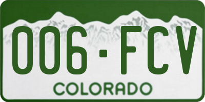 CO license plate 006FCV