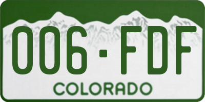 CO license plate 006FDF
