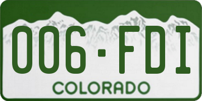 CO license plate 006FDI