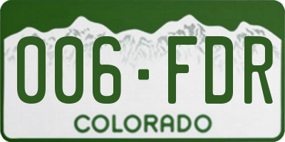 CO license plate 006FDR