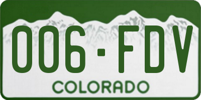 CO license plate 006FDV