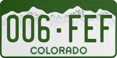 CO license plate 006FEF