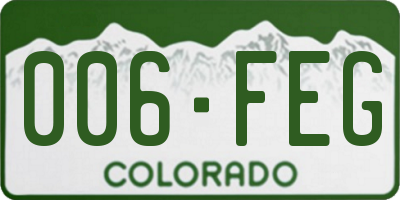 CO license plate 006FEG