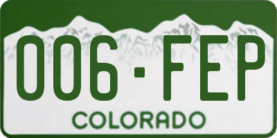 CO license plate 006FEP