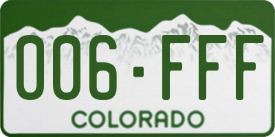 CO license plate 006FFF