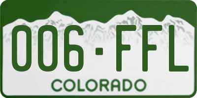 CO license plate 006FFL