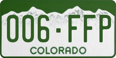 CO license plate 006FFP