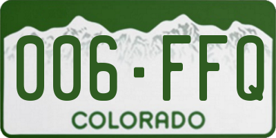 CO license plate 006FFQ