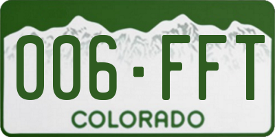 CO license plate 006FFT