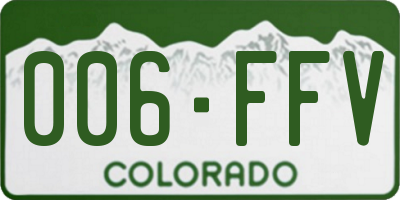 CO license plate 006FFV