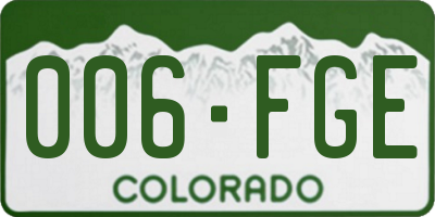 CO license plate 006FGE