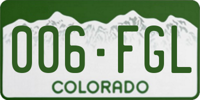 CO license plate 006FGL