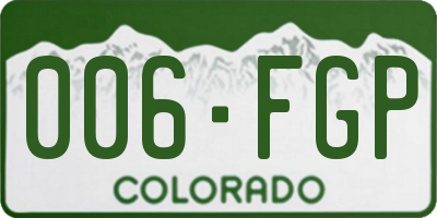CO license plate 006FGP
