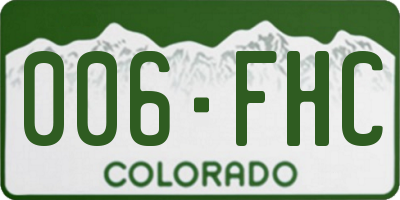 CO license plate 006FHC