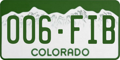 CO license plate 006FIB