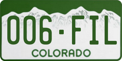 CO license plate 006FIL