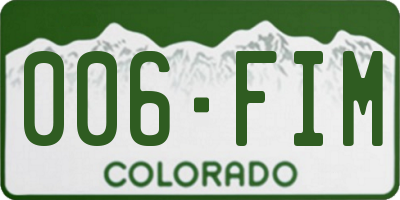 CO license plate 006FIM