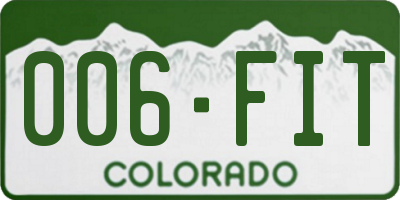 CO license plate 006FIT