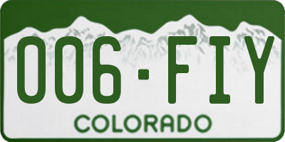 CO license plate 006FIY