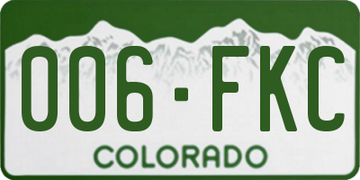 CO license plate 006FKC