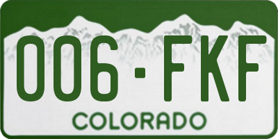 CO license plate 006FKF