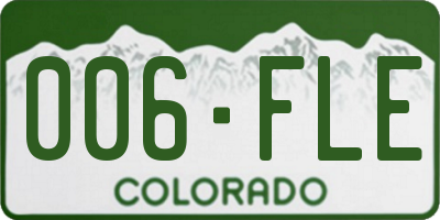 CO license plate 006FLE