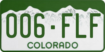 CO license plate 006FLF