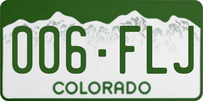 CO license plate 006FLJ