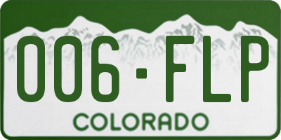 CO license plate 006FLP