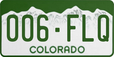 CO license plate 006FLQ